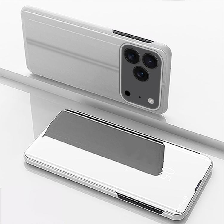 Plated Mirror Horizontal Flip Leather Phone Case with Holder