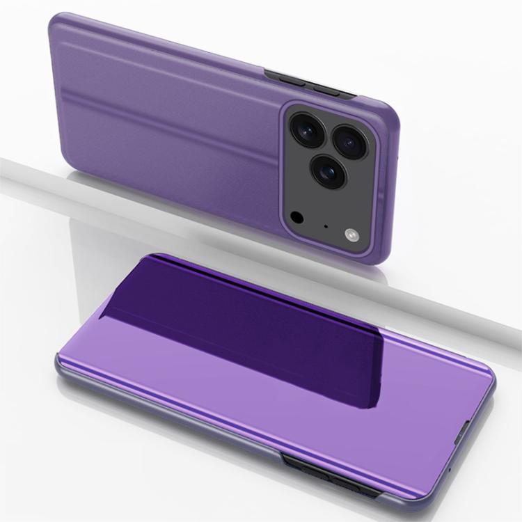 Plated Mirror Horizontal Flip Leather Phone Case with Holder