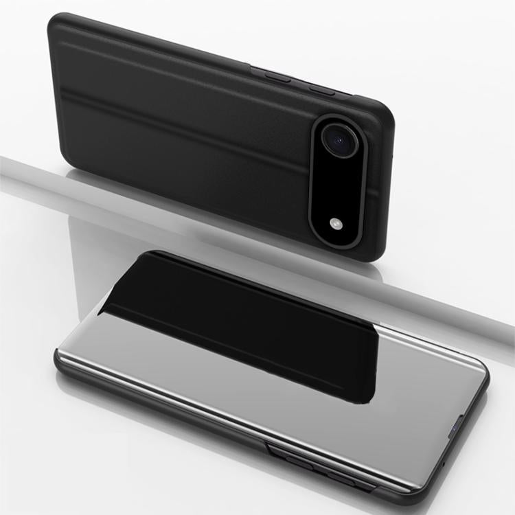 Plated Mirror Horizontal Flip Leather Phone Case with Holder, For iPhone Air, For iPhone 16e, For iPhone 16 Pro Max
