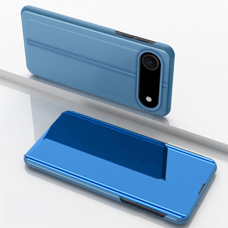Plated Mirror Horizontal Flip Leather Phone Case with Holder, For iPhone Air, For iPhone 16e, For iPhone 16 Pro Max