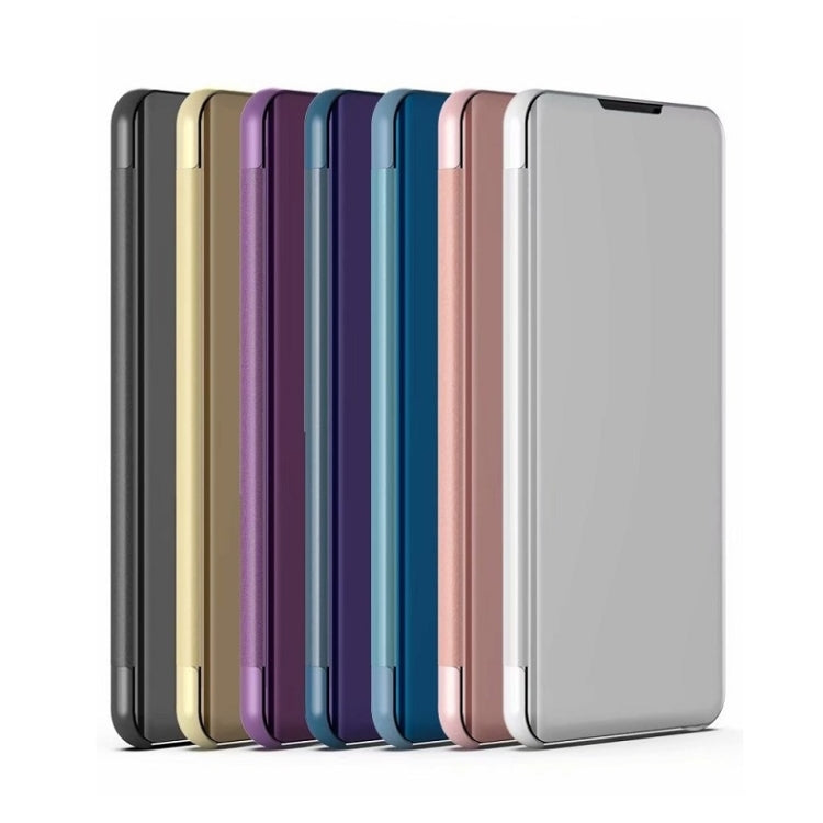 Plated Mirror Horizontal Flip Leather Phone Case with Holder, For iPhone 16 Pro, For iPhone 16 Plus, For iPhone 16