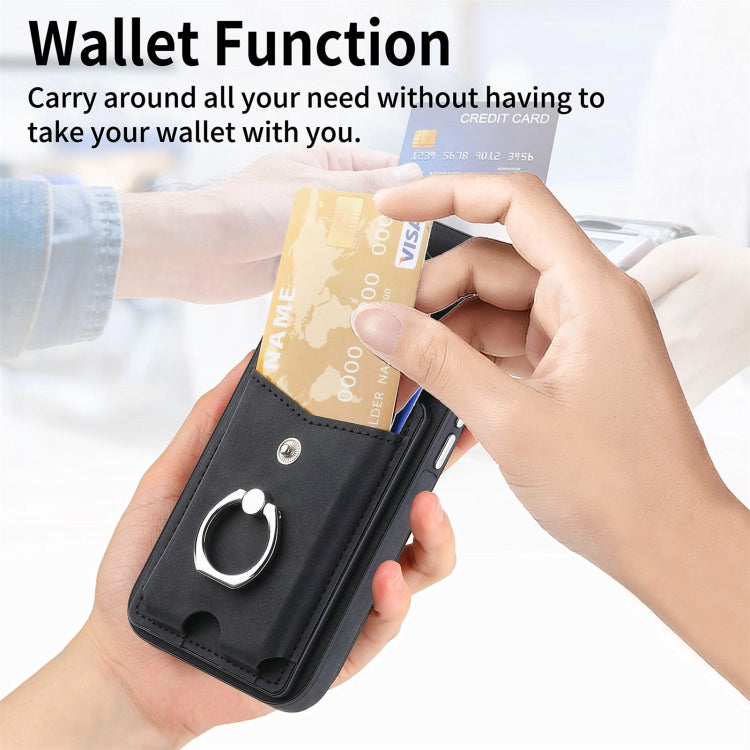Electroplating Skin-feel Leather Ring Card Wallet Phone Case, For iPhone 15 Pro Max, For  iPhone 15 Plus, For iPhone 15 Pro, For  iPhone 15