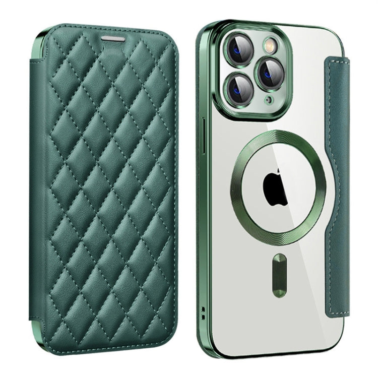 Shield Magsafe RFID Anti-theft Rhombus Leather Phone Case, For  iPhone 11