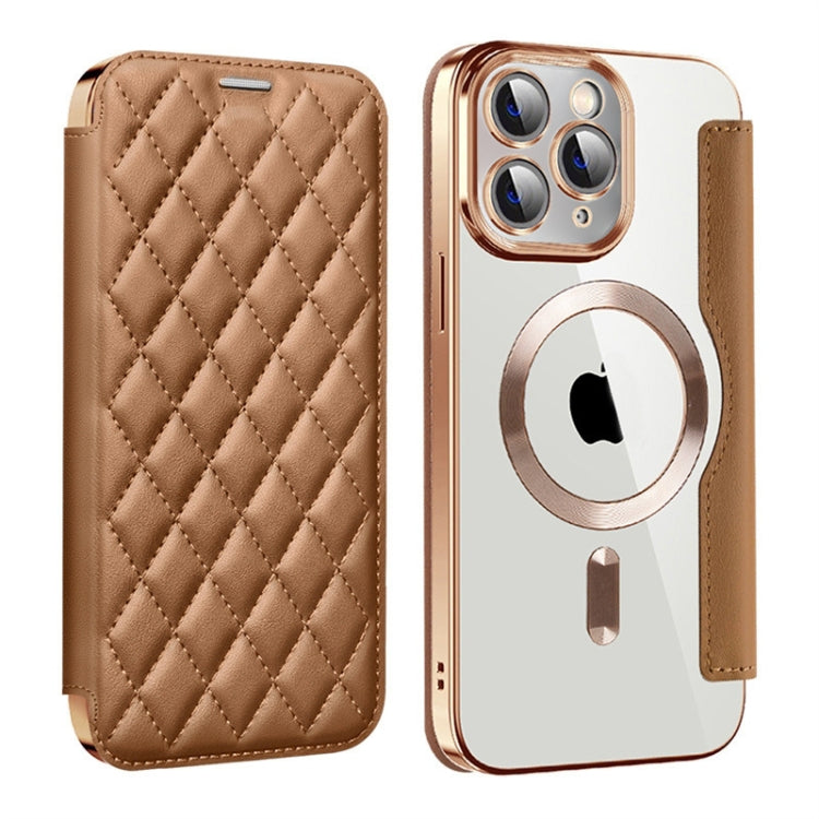 Shield Magsafe RFID Anti-theft Rhombus Leather Phone Case, For  iPhone 11
