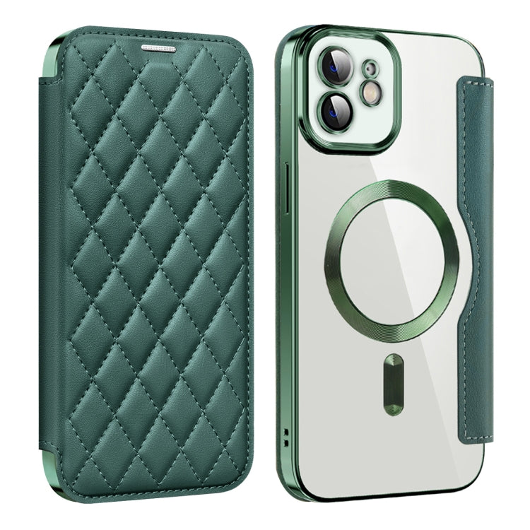 Shield Magsafe RFID Anti-theft Rhombus Leather Phone Case, For iPhone 12 Pro Max, For iPhone 12 Pro, For iPhone 11 Pro Max