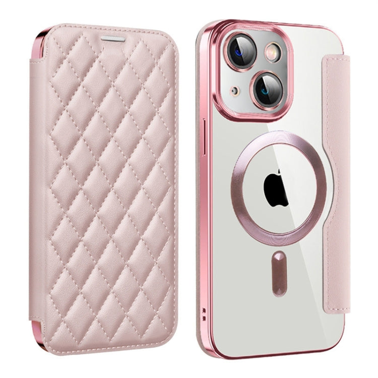 Shield Magsafe RFID Anti-theft Rhombus Leather Phone Case, For iPhone 14 Pro, For iPhone 14 Pro Max, For iPhone 13 Pro Max