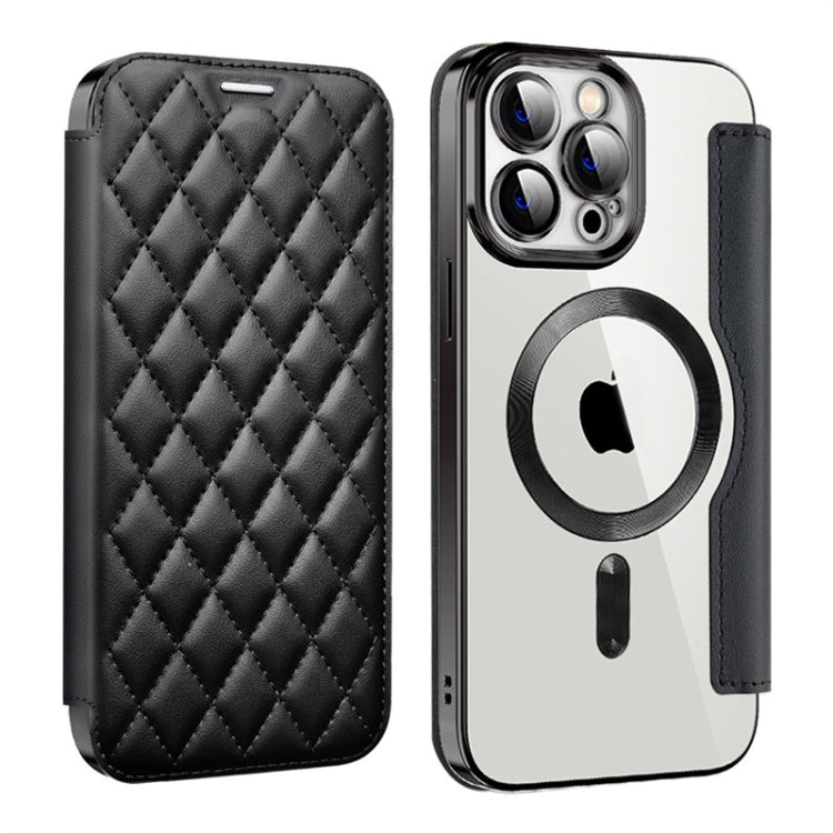 Shield Magsafe RFID Anti-theft Rhombus Leather Phone Case, For iPhone 14 Pro, For iPhone 14 Pro Max, For iPhone 13 Pro Max