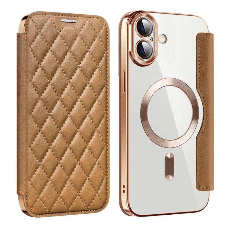 Shield Magsafe RFID Anti-theft Rhombus Leather Phone Case, For iPhone 15 Pro Max, For iPhone 15 Pro, For iPhone 15 Plus