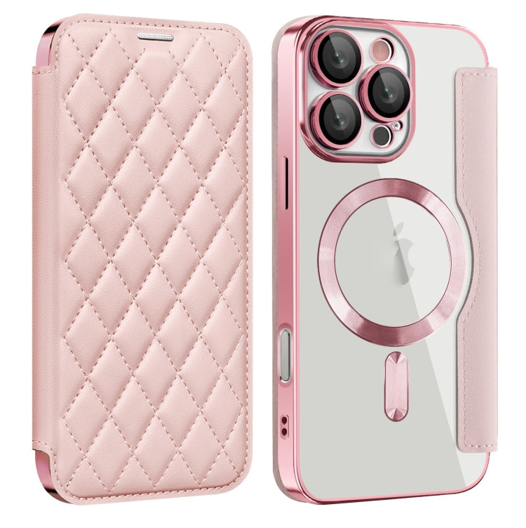 Shield Magsafe RFID Anti-theft Rhombus Leather Phone Case, For iPhone 16 Pro, For iPhone 16 Plus, For iPhone 16