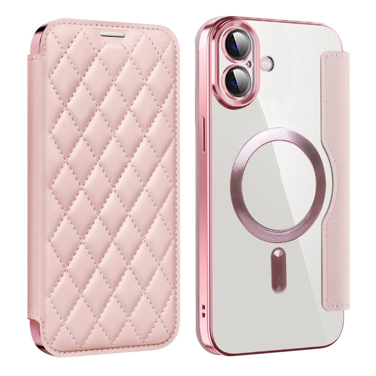 Shield Magsafe RFID Anti-theft Rhombus Leather Phone Case, For iPhone 16 Pro, For iPhone 16 Plus, For iPhone 16