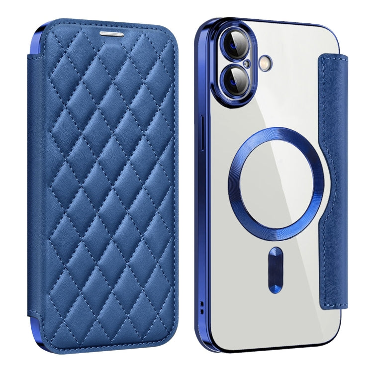 Shield Magsafe RFID Anti-theft Rhombus Leather Phone Case, For iPhone 16 Pro, For iPhone 16 Plus, For iPhone 16