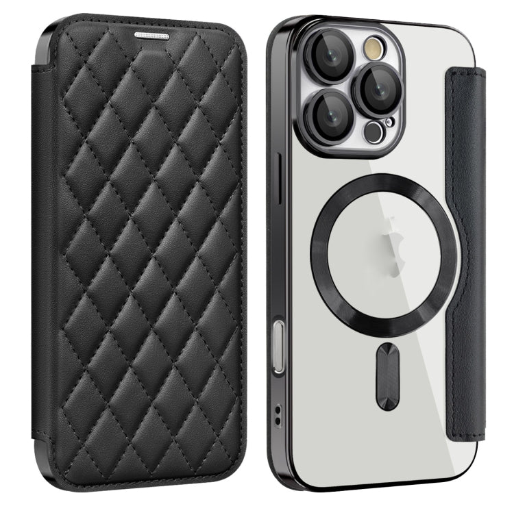 Shield Magsafe RFID Anti-theft Rhombus Leather Phone Case, For iPhone 16 Pro, For iPhone 16 Plus, For iPhone 16