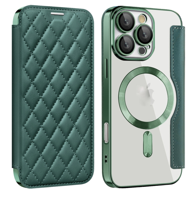 Shield Magsafe RFID Anti-theft Rhombus Leather Phone Case, For iPhone 16 Pro, For iPhone 16 Plus, For iPhone 16
