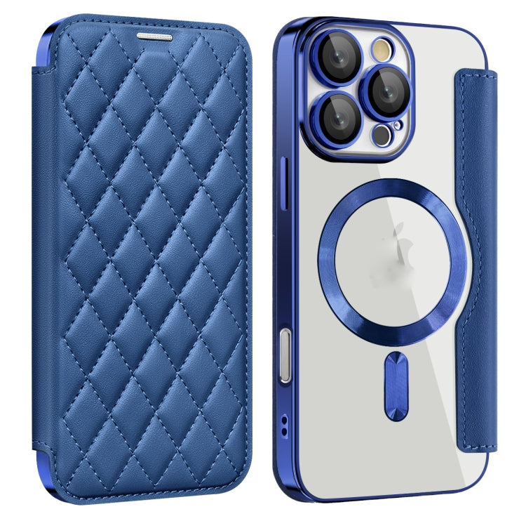 Shield Magsafe RFID Anti-theft Rhombus Leather Phone Case, For iPhone 16 Pro, For iPhone 16 Plus, For iPhone 16