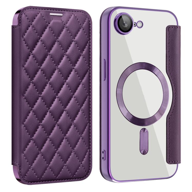 Shield Magsafe RFID Anti-theft Rhombus Leather Phone Case, For  iPhone 11