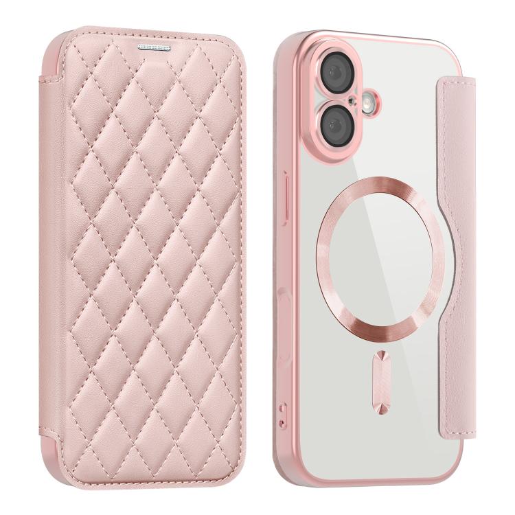 Shield Magsafe RFID Anti-theft Rhombus Leather Phone Case, For iPhone Air, For iPhone 16e, For iPhone 16 Pro Max