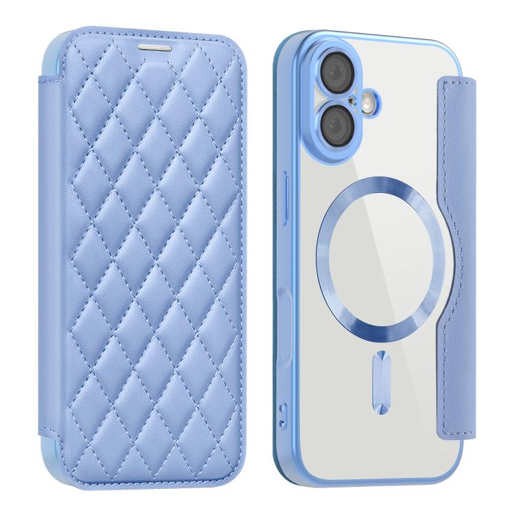 Shield Magsafe RFID Anti-theft Rhombus Leather Phone Case, For iPhone Air, For iPhone 16e, For iPhone 16 Pro Max