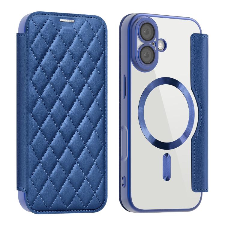 Shield Magsafe RFID Anti-theft Rhombus Leather Phone Case, For iPhone Air, For iPhone 16e, For iPhone 16 Pro Max