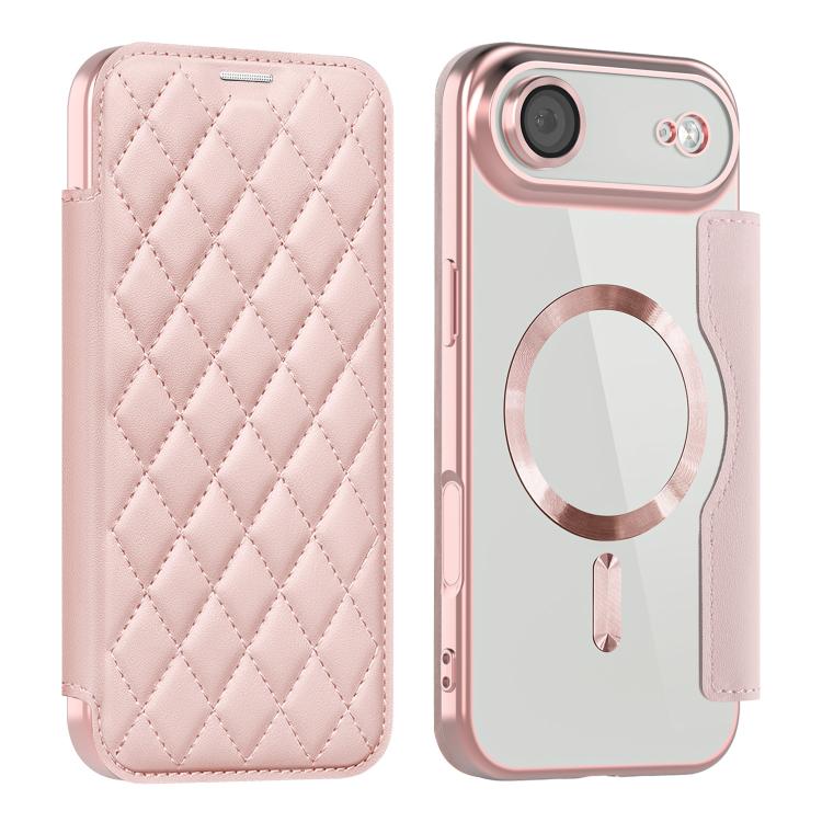 Shield Magsafe RFID Anti-theft Rhombus Leather Phone Case, For iPhone Air, For iPhone 16e, For iPhone 16 Pro Max