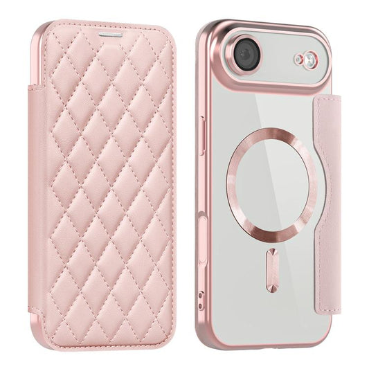 Shield Magsafe RFID Anti-theft Rhombus Leather Phone Case, For iPhone Air, For iPhone 16e, For iPhone 16 Pro Max