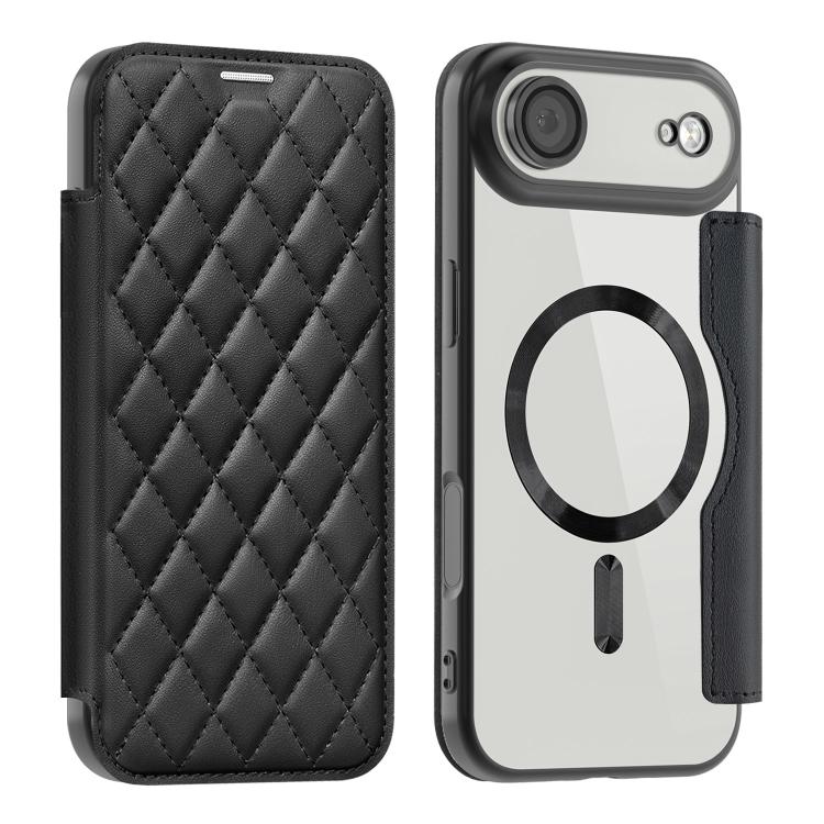 Shield Magsafe RFID Anti-theft Rhombus Leather Phone Case, For iPhone Air, For iPhone 16e, For iPhone 16 Pro Max