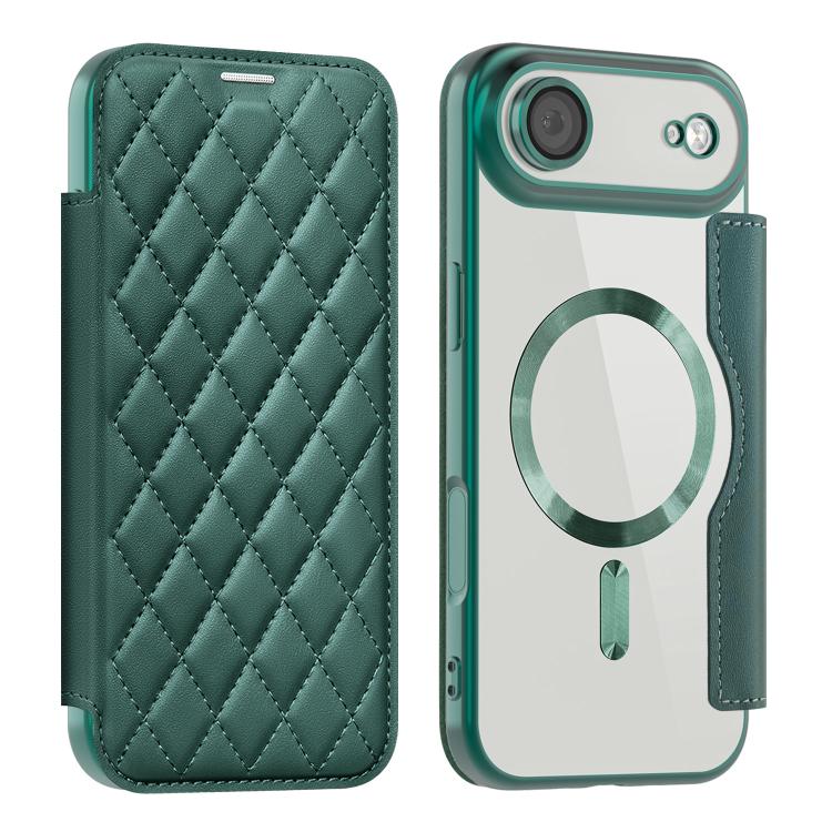 Shield Magsafe RFID Anti-theft Rhombus Leather Phone Case, For iPhone Air, For iPhone 16e, For iPhone 16 Pro Max