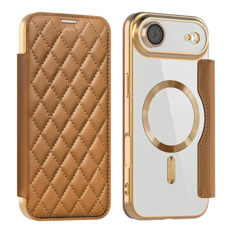 Shield Magsafe RFID Anti-theft Rhombus Leather Phone Case, For iPhone Air, For iPhone 16e, For iPhone 16 Pro Max