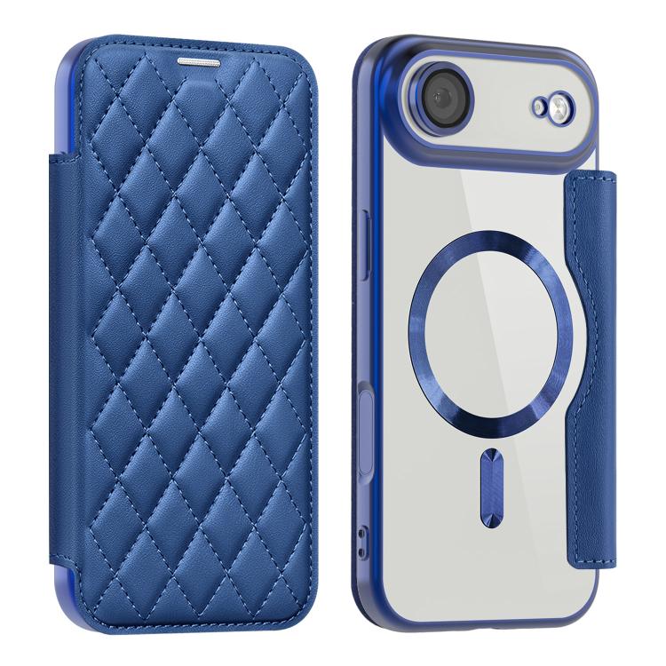 Shield Magsafe RFID Anti-theft Rhombus Leather Phone Case, For iPhone Air, For iPhone 16e, For iPhone 16 Pro Max