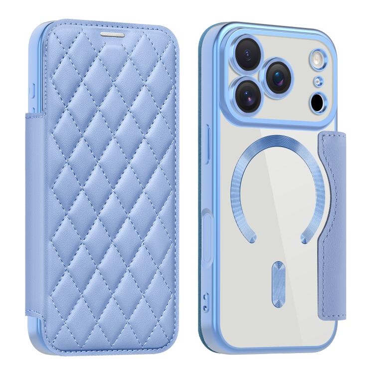 Shield Magsafe RFID Anti-theft Rhombus Leather Phone Case, For iPhone Air, For iPhone 16e, For iPhone 16 Pro Max