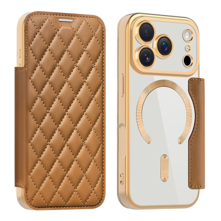 Shield Magsafe RFID Anti-theft Rhombus Leather Phone Case, For iPhone Air, For iPhone 16e, For iPhone 16 Pro Max