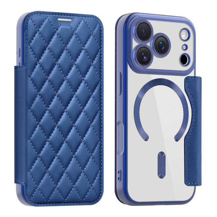 Shield Magsafe RFID Anti-theft Rhombus Leather Phone Case, For iPhone Air, For iPhone 16e, For iPhone 16 Pro Max