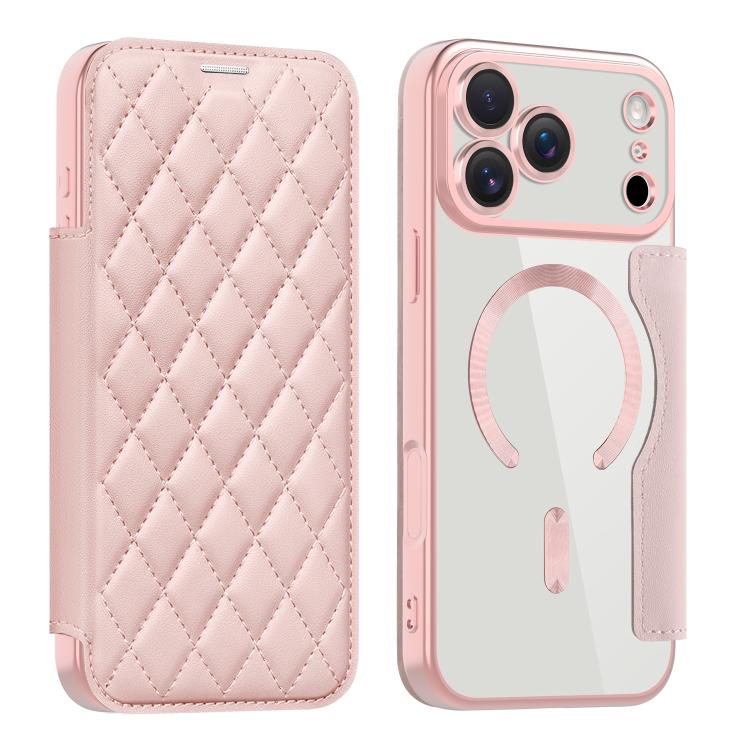 Shield Magsafe RFID Anti-theft Rhombus Leather Phone Case, For iPhone 17 Pro Max, For iPhone 17 Pro, For iPhone 17