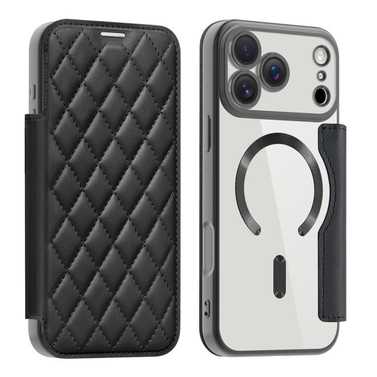 Shield Magsafe RFID Anti-theft Rhombus Leather Phone Case, For iPhone 17 Pro Max, For iPhone 17 Pro, For iPhone 17