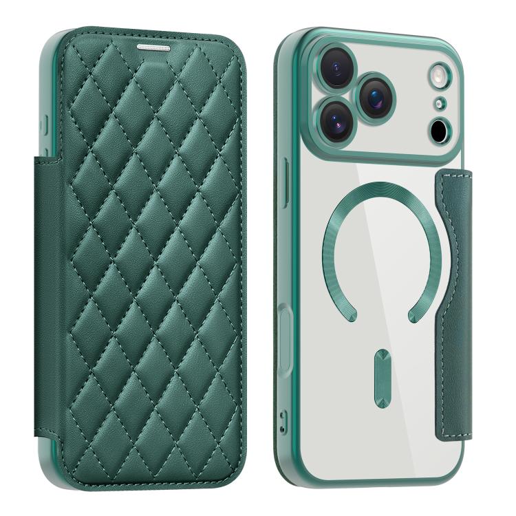 Shield Magsafe RFID Anti-theft Rhombus Leather Phone Case, For iPhone 17 Pro Max, For iPhone 17 Pro, For iPhone 17