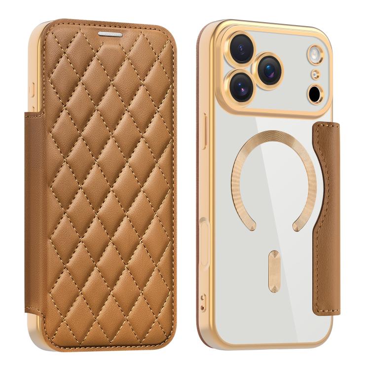 Shield Magsafe RFID Anti-theft Rhombus Leather Phone Case, For iPhone 17 Pro Max, For iPhone 17 Pro, For iPhone 17