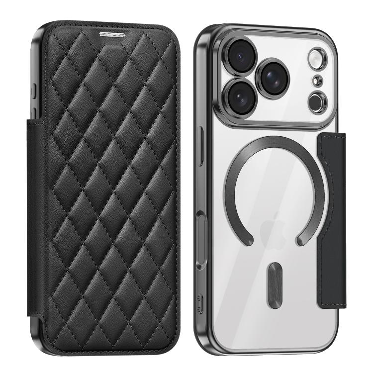 Shield Magsafe RFID Anti-theft Rhombus Leather Phone Case, For iPhone 17 Pro Max, For iPhone 17 Pro, For iPhone 17
