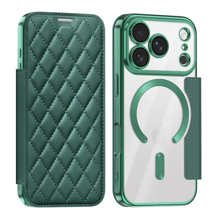 Shield Magsafe RFID Anti-theft Rhombus Leather Phone Case, For iPhone 17 Pro Max, For iPhone 17 Pro, For iPhone 17