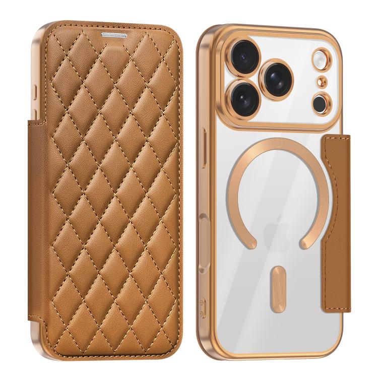 Shield Magsafe RFID Anti-theft Rhombus Leather Phone Case, For iPhone 17 Pro Max, For iPhone 17 Pro, For iPhone 17