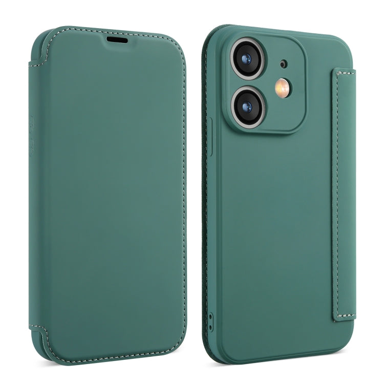 Imitate Liquid Skin Feel Leather Phone Case with Card Slots, For iPhone 12, For iPhone 12 Pro Max