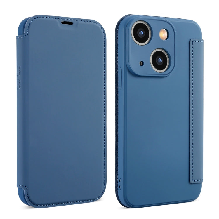 Imitate Liquid Skin Feel Leather Phone Case with Card Slots, For iPhone 15 Plus, For iPhone 15