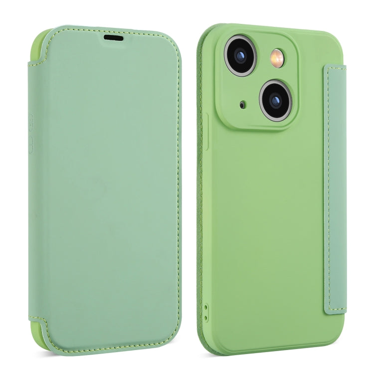Imitate Liquid Skin Feel Leather Phone Case with Card Slots, For iPhone 15 Plus, For iPhone 15