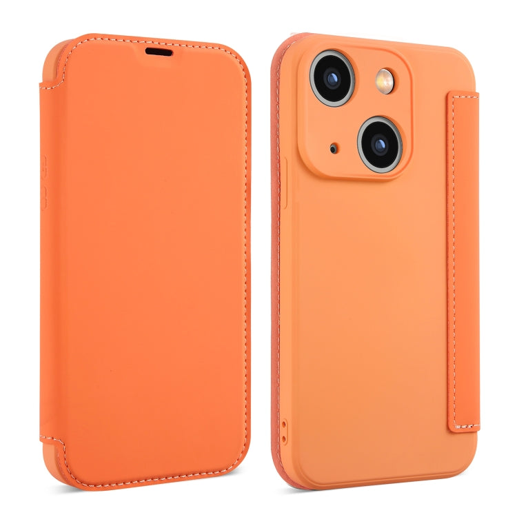 Imitate Liquid Skin Feel Leather Phone Case with Card Slots, For iPhone 15 Plus, For iPhone 15