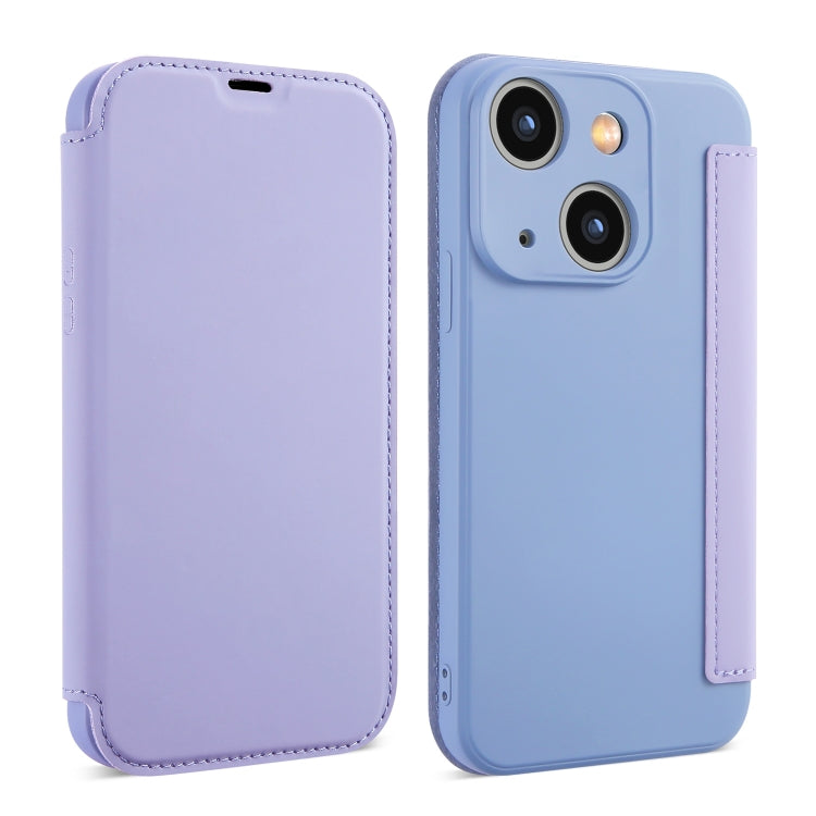 Imitate Liquid Skin Feel Leather Phone Case with Card Slots, For iPhone 15 Plus, For iPhone 15