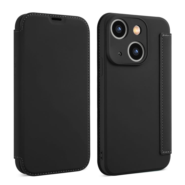 Imitate Liquid Skin Feel Leather Phone Case with Card Slots, For iPhone 15 Plus, For iPhone 15