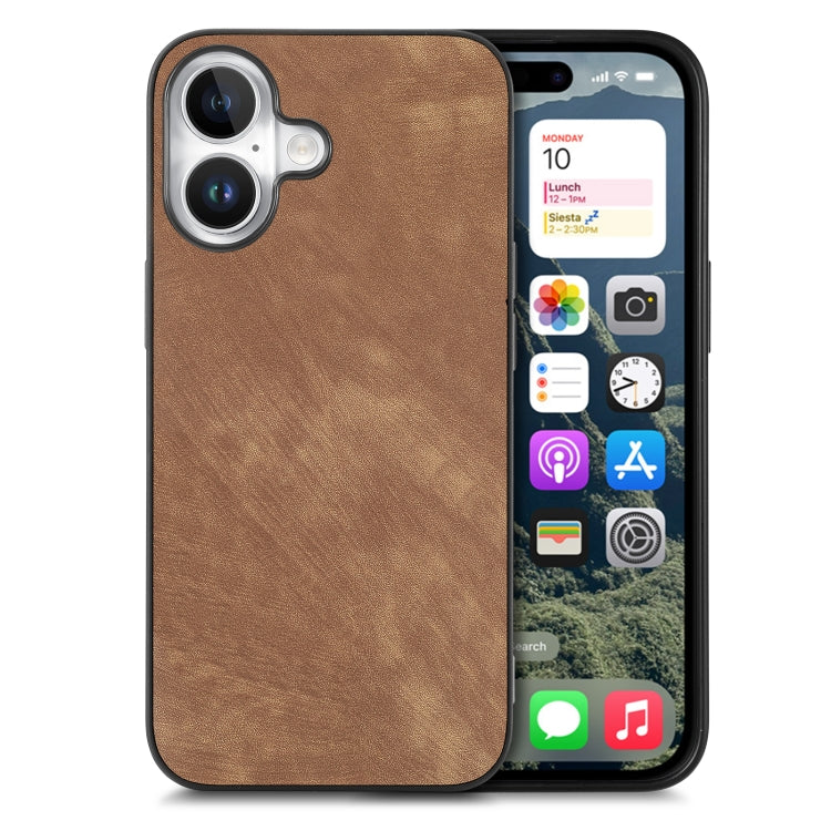 Vintage Leather PC Back Cover Phone Case, iPhone 16e, For iPhone 15 Pro Max, For iPhone 15 Pro, For iPhone 15 Plus