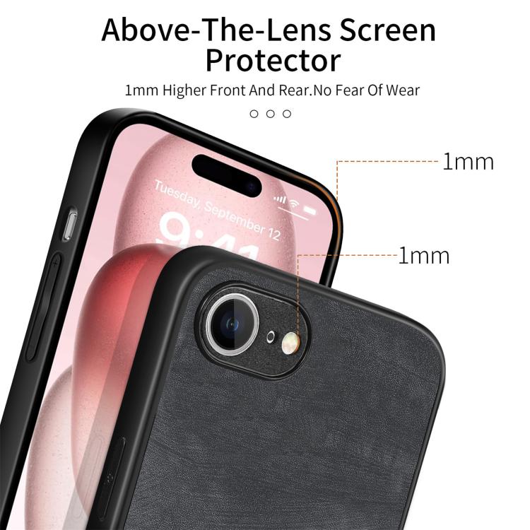 Vintage Leather PC Back Cover Phone Case, For iPhone 16 Pro Max, For iPhone 16 Pro, For iPhone 16 Plus, For iPhone 16