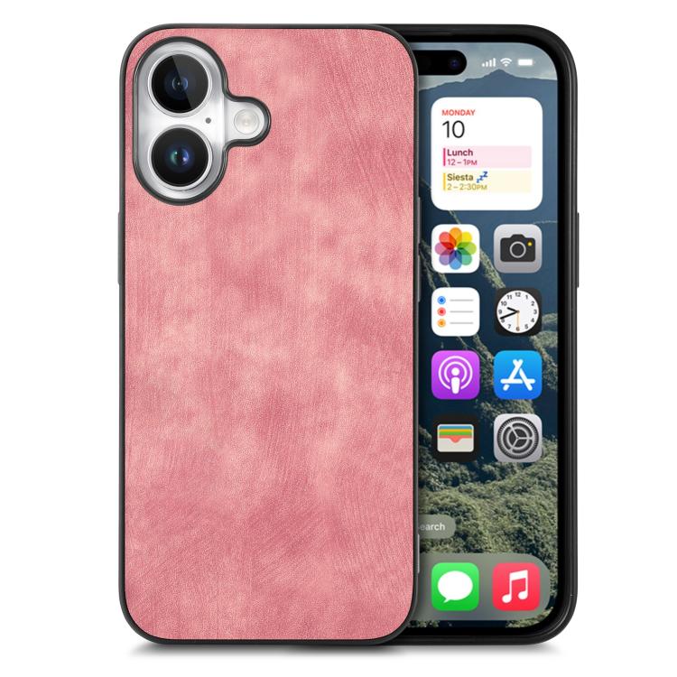 Vintage Leather PC Back Cover Phone Case, For iPhone 16 Pro Max, For iPhone 16 Pro, For iPhone 16 Plus, For iPhone 16