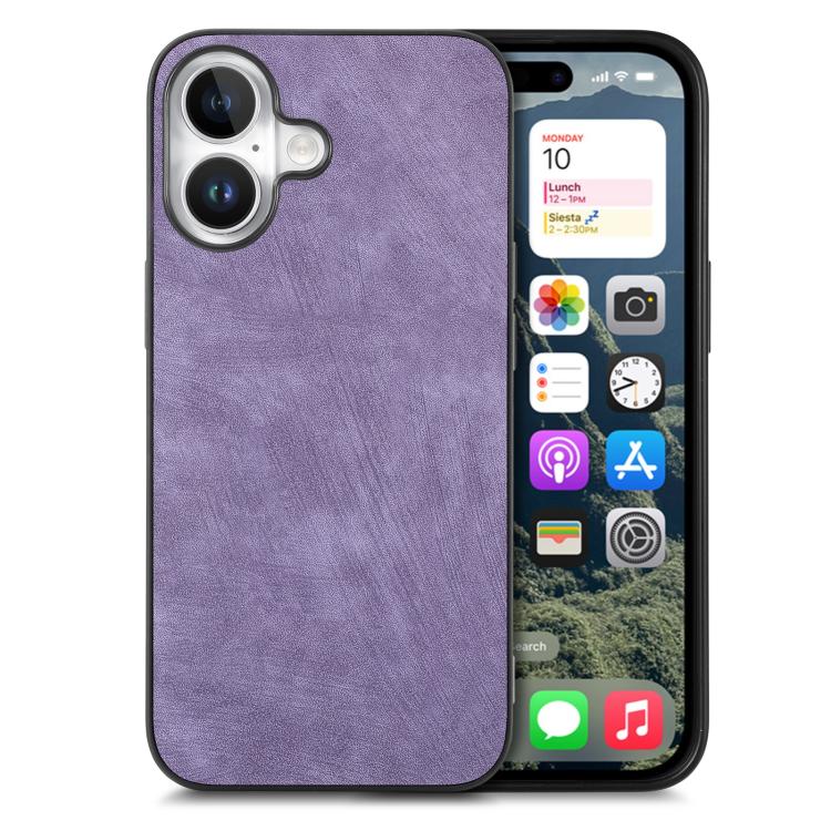 Vintage Leather PC Back Cover Phone Case, For iPhone 16 Pro Max, For iPhone 16 Pro, For iPhone 16 Plus, For iPhone 16