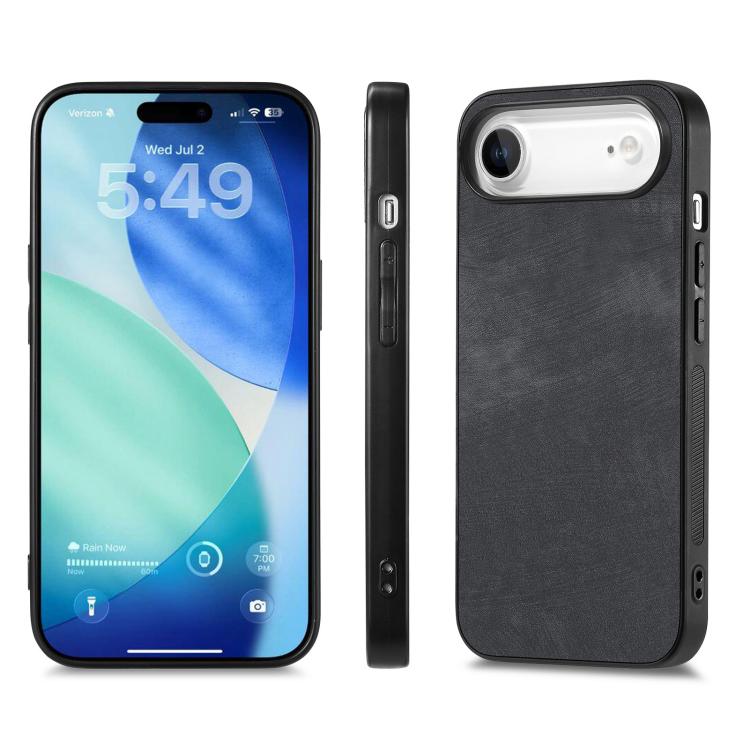 Vintage Leather PC Back Cover Phone Case, iPhone 16e, For iPhone 15 Pro Max, For iPhone 15 Pro, For iPhone 15 Plus