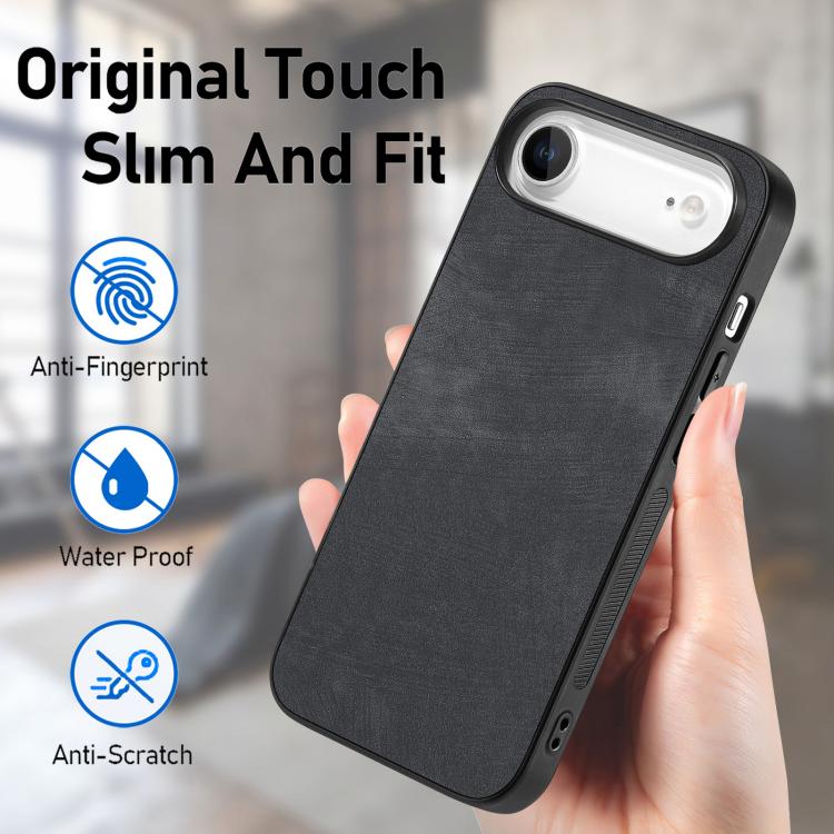 Vintage Leather PC Back Cover Phone Case, iPhone 16e, For iPhone 15 Pro Max, For iPhone 15 Pro, For iPhone 15 Plus